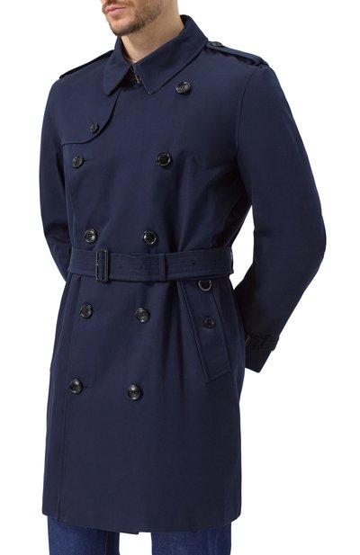 Хлопковый тренч BURBERRY темно-синего цвета по цене 311000 руб., арт. 8079387, фото 3 Хлопковый тренч BURBERRY, арт. 8079387, фото 3