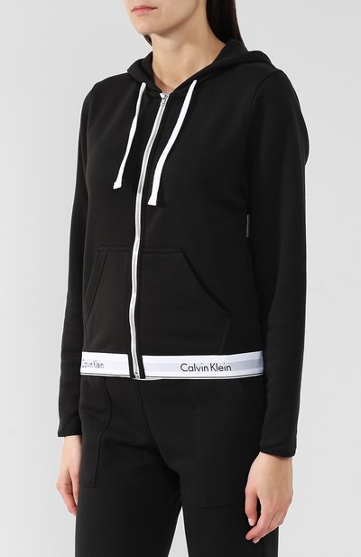 Хлопковый кардиган на молнии с капюшоном CALVIN KLEIN, арт. QS5667E, фото 3