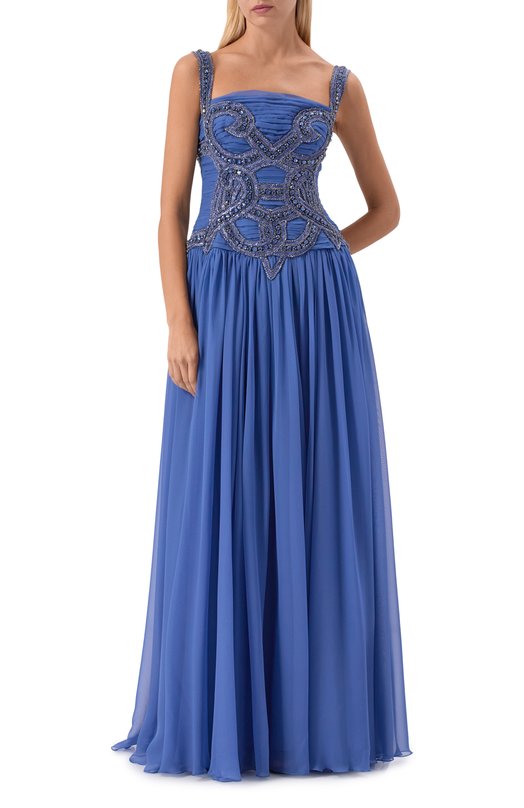 Шелковое платье Zuhair Murad PDR25005/CHSI028 Голубой  PDR25005/CHSI028 Фото 2