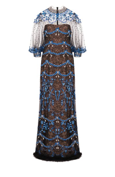 Женское платье с отделкой стразами и бисером VALENTINO, арт. 8B3VDMH5/1ED