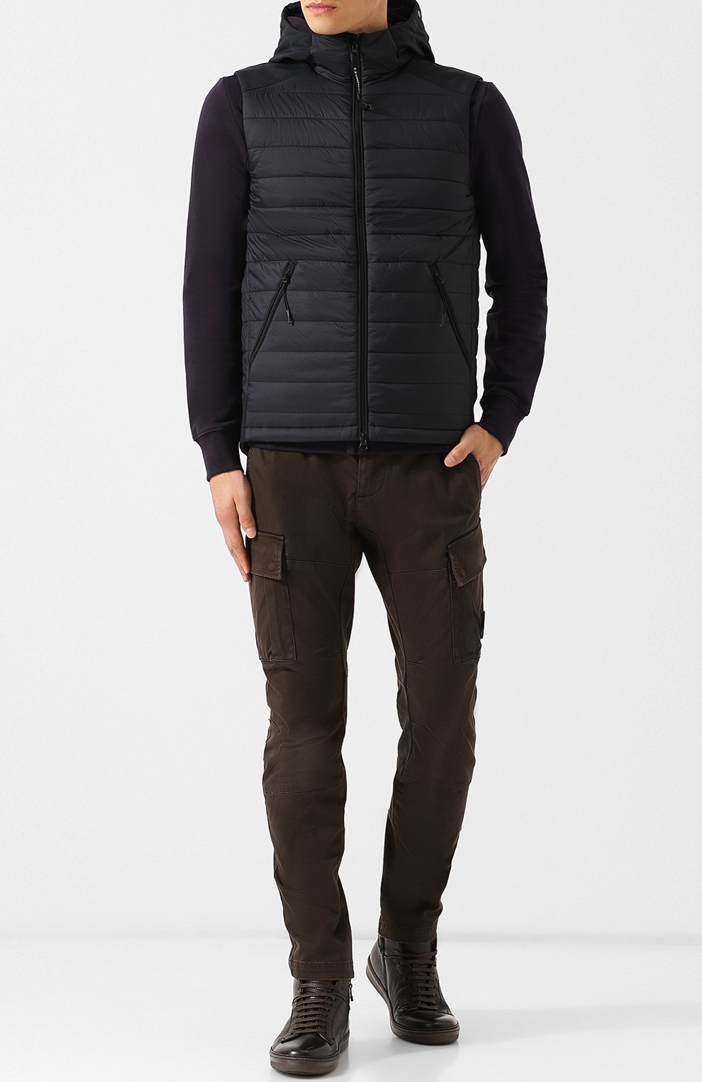Утепленный жилет на молнии с капюшоном C.P. COMPANY, арт. 05CM0W010A-005242M, фото 2