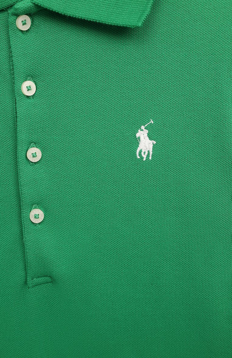 Детское хлопковое платье POLO RALPH LAUREN зеленого цвета, арт. 312862334 | Фото 3 (Материал внешний: Хлопок; Рукава: Короткие; Девочки Кросс-КТ: Платье-одежда; Случай: Повседневный; Драгоценные камни: Проставлено; Материал сплава: Проставлено; Ростовка одежда: 5 лет | 110 см, 6 лет | 116 см)