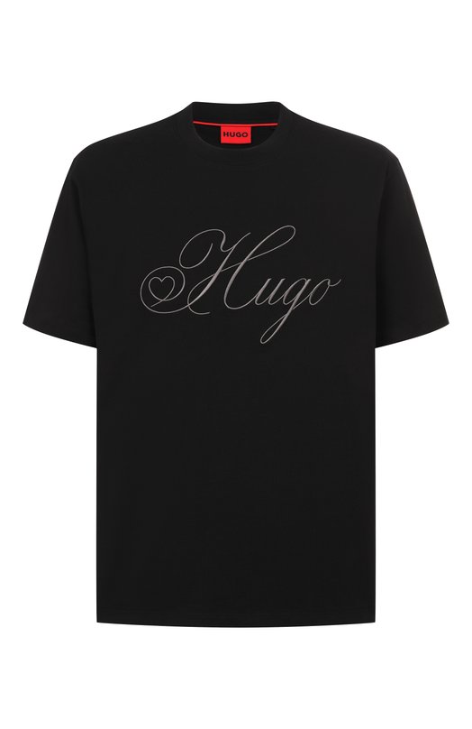 Хлопковая футболка HUGO 50557058 Чёрный 50557058