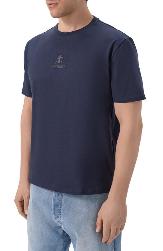 Хлопковая футболка Premiata PA1017 Синий  PA1017 Фото 3