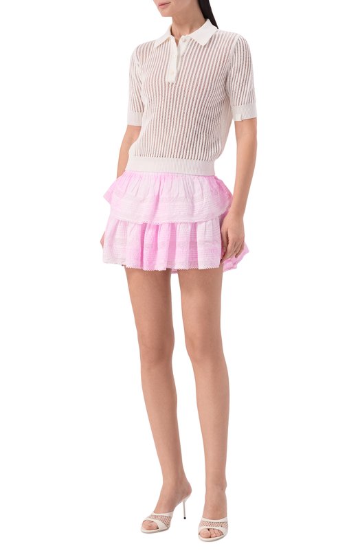 Хлопковая юбка Love Shack Fancy LS002-289 Розовый  LS002-289 Фото 2