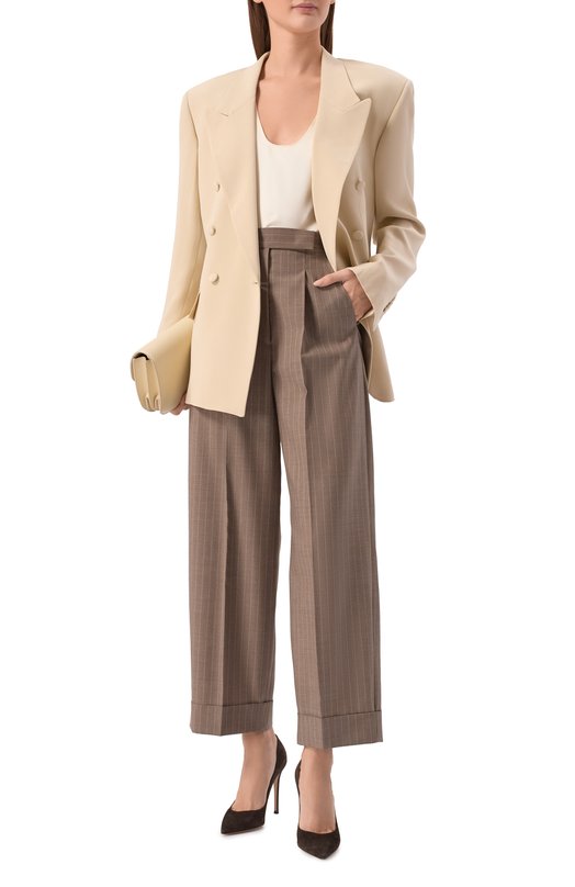 Шерстяные брюки Max Mara MXMMANETTA Коричневый  MXMMANETTA Фото 2