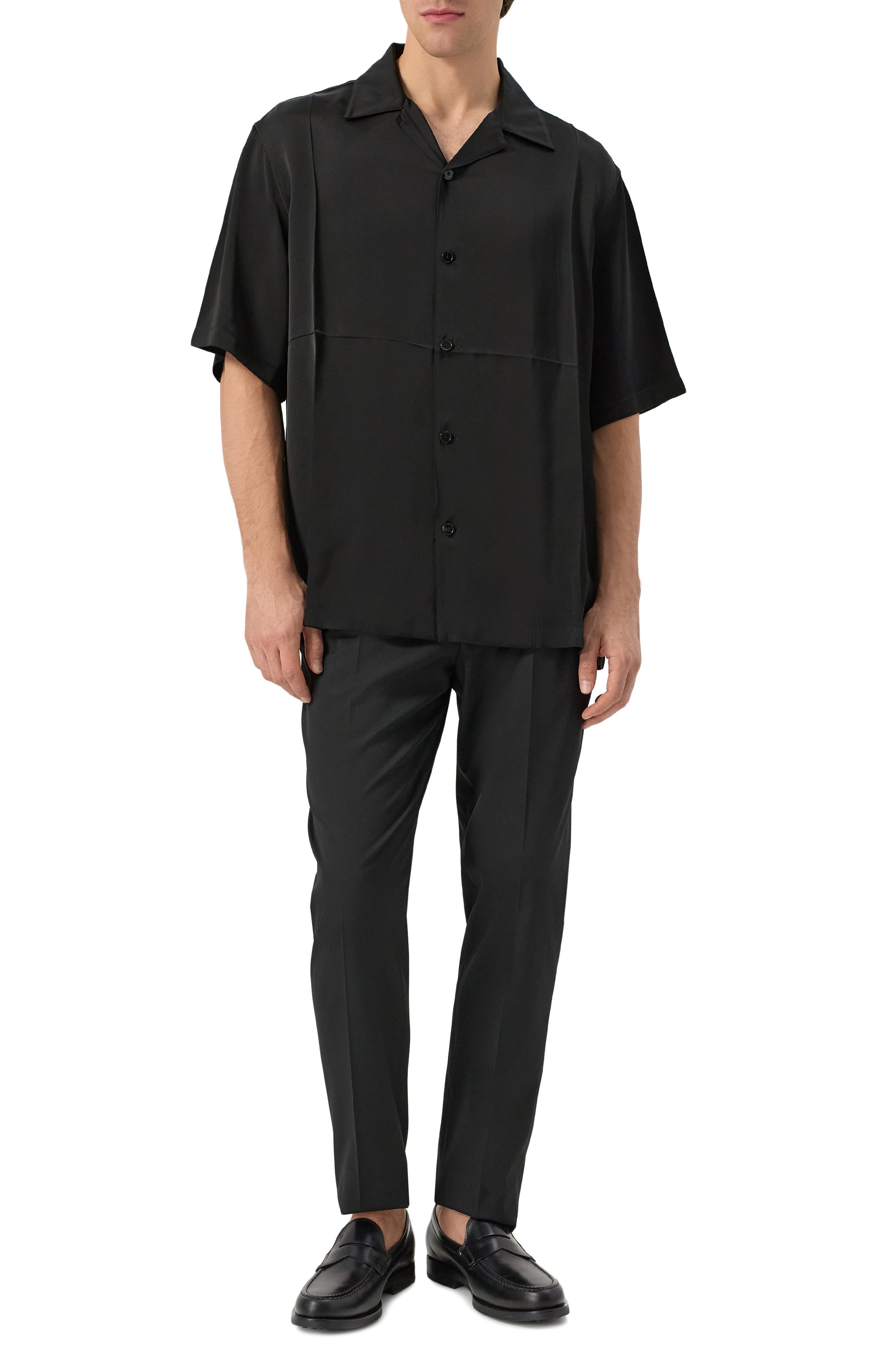 Рубашка из вискозы JIL SANDER черного цвета по цене 130000 руб., арт. J23DL0107/J65022, фото 2 Рубашка из вискозы JIL SANDER, арт. J23DL0107/J65022, фото 2