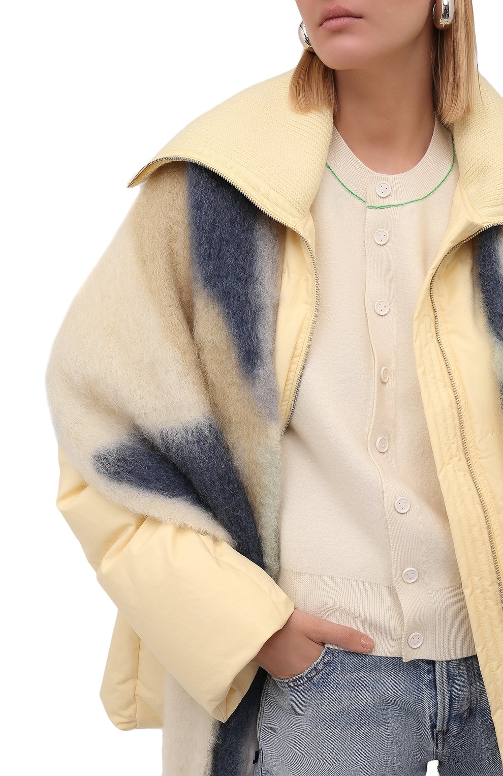 Шарф JIL SANDER голубого цвета по цене 46300 руб., арт. JPPT902022-WT199030, фото 2 Шарф JIL SANDER, арт. JPPT902022-WT199030, фото 2