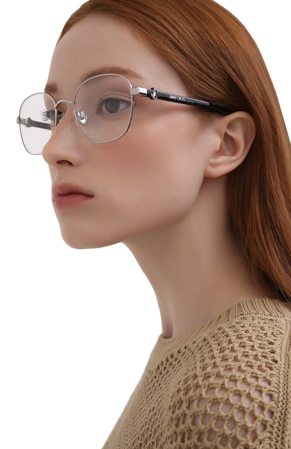 Оправа JIMMY CHOO серебряного цвета по цене 21850 руб., арт. JC312/G 010, фото 2 Оправа JIMMY CHOO, арт. JC312/G 010, фото 2