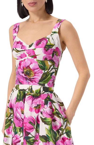 Хлопковый топ-бюстье DOLCE & GABBANA, арт. F7W98T/HS5S3, фото 3