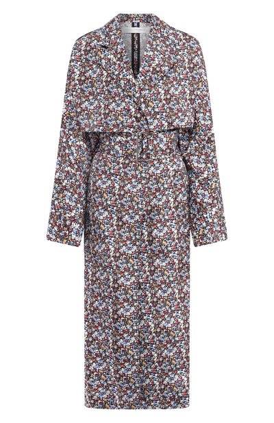 Женское пальто с поясом VICTORIA BECKHAM, арт. CT TRN 8802C MSS19 MINI FL0RAL TAFFETA