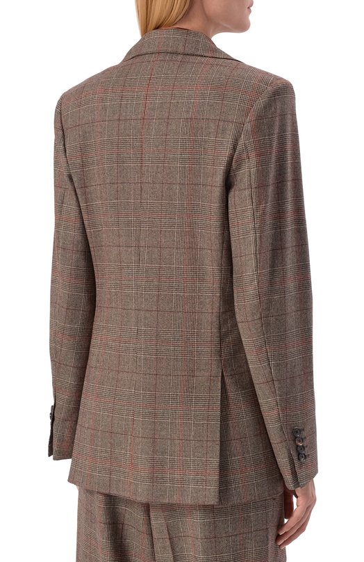 Шерстяной жакет Kiton D60509K0571G01 Коричневый  D60509K0571G01 Фото 4