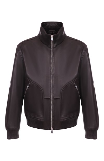 Мужской кожаный бомбер BOSS, арт. 50547589