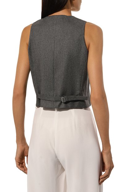 Жилет из вискозы и шерсти THE ANDAMANE серого цвета по цене 35150 руб., арт. T160911A/TNV115, фото 4 Жилет из вискозы и шерсти THE ANDAMANE, арт. T160911A/TNV115, фото 4