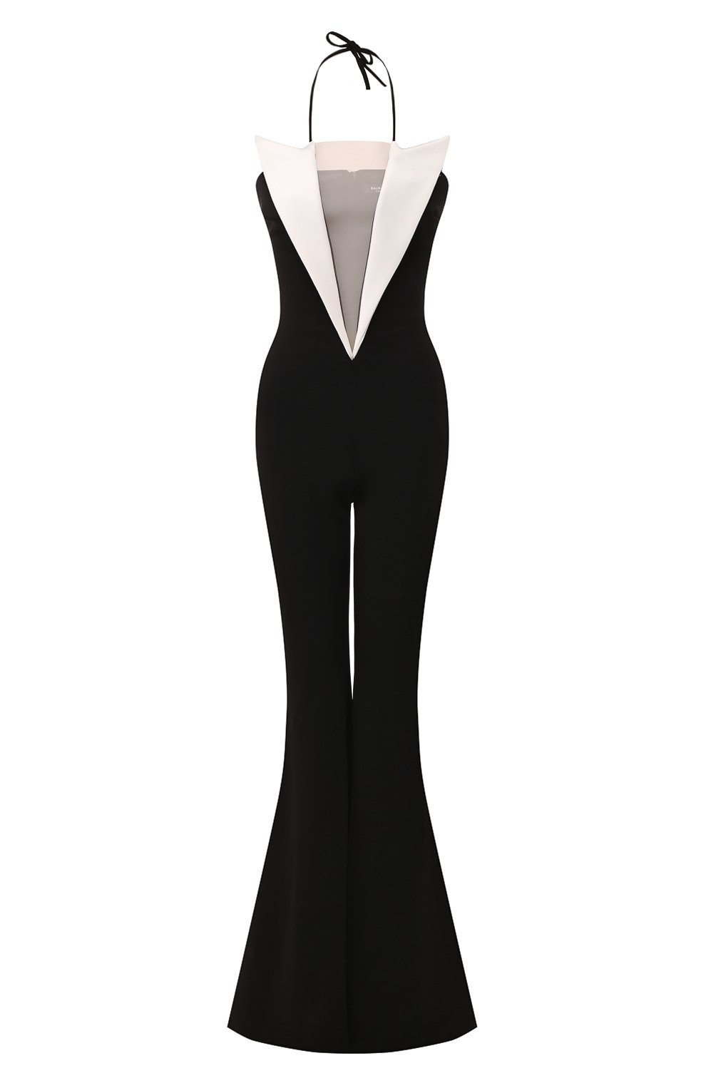 Комбинезон из вискозы BALMAIN черно-белого цвета по цене 478000 руб., арт. TF05348/J017, фото 1 Комбинезон из вискозы BALMAIN, арт. TF05348/J017, фото 1