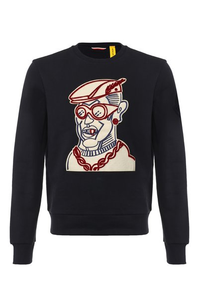 Хлопковый свитшот с нашивкой MONCLER, арт. D2-091-80036-00-829DB, фото 1
