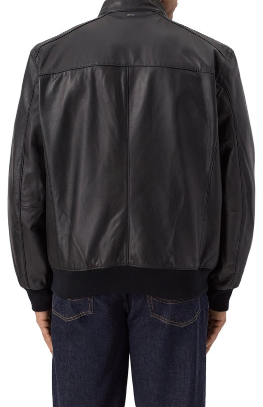 Кожаный бомбер Windsor B0RELL03-L/1300145/60 Чёрный  B0RELL03-L/1300145/60 Фото 4