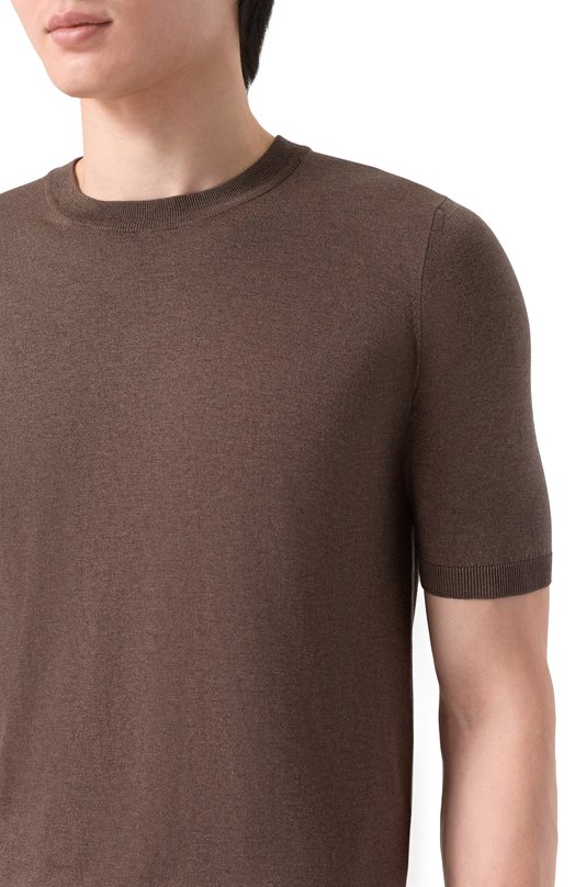 Шелковый джемпер Gran Sasso 43112/23503 Коричневый  43112/23503 Фото 5