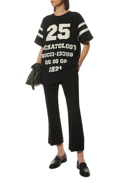 Хлопковая футболка GUCCI черного цвета по цене 64800 руб., арт. 660744/XJDKK, фото 2 Хлопковая футболка GUCCI, арт. 660744/XJDKK, фото 2