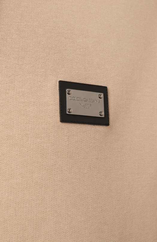 Хлопковое худи Dolce & Gabbana G9ZU0T/G7F2G Бежевый  G9ZU0T/G7F2G Фото 6