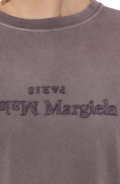 Мужского хлопковая футболка MAISON MARGIELA фиолетового цвета, арт. S51GC0526/S20079 | Фото 8 (Региональные ограничения белый список (Axapta Mercury): Не проставлено; Стили: Гранж; Принт: С принтом; Нос: Не проставлено; Материал внешний: Хлопок)