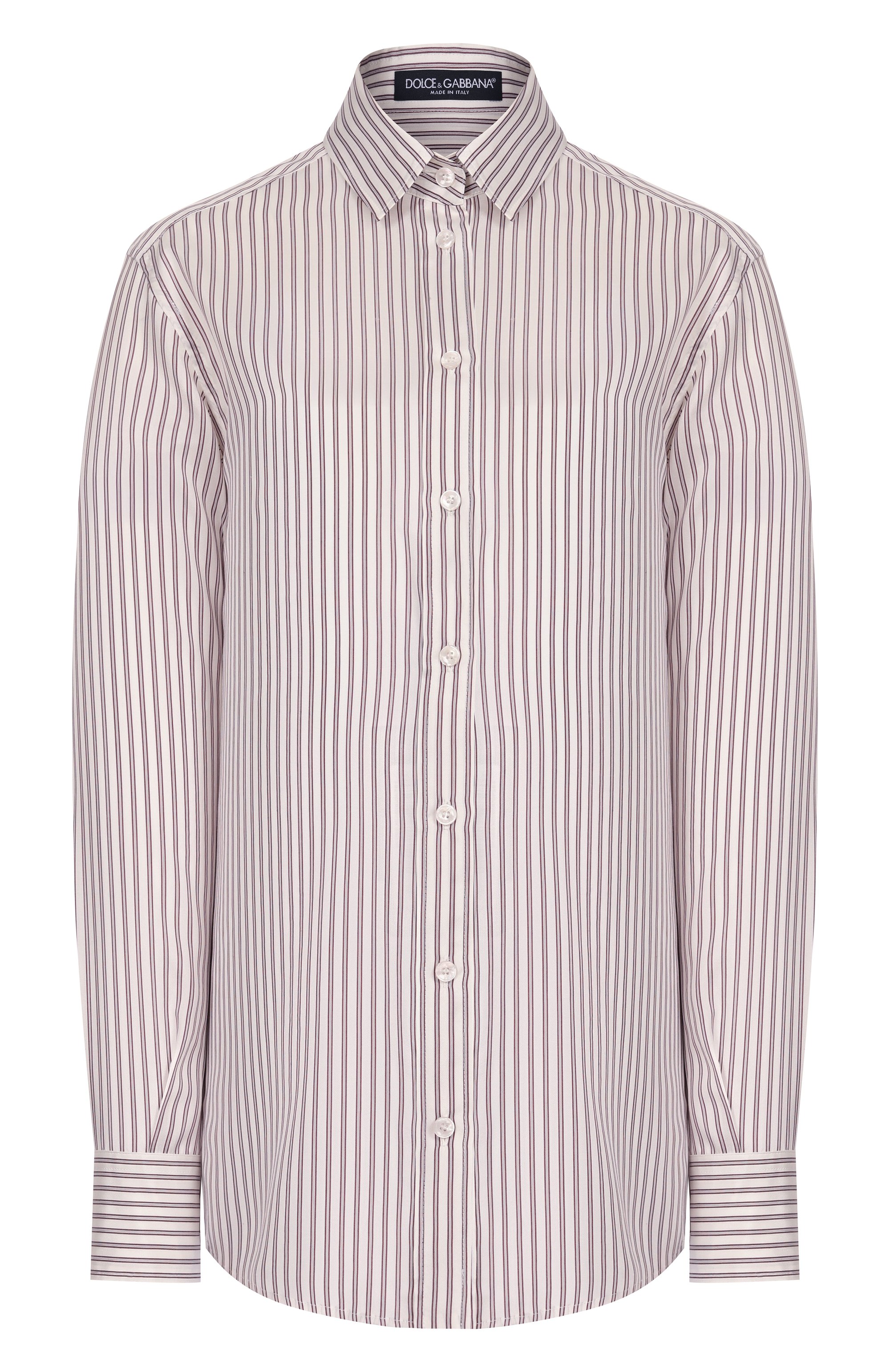 Шелковая рубашка DOLCE & GABBANA белого цвета по цене 131500 руб., арт. F5K30T/FB1BV, фото 1 Шелковая рубашка DOLCE & GABBANA, арт. F5K30T/FB1BV, фото 1