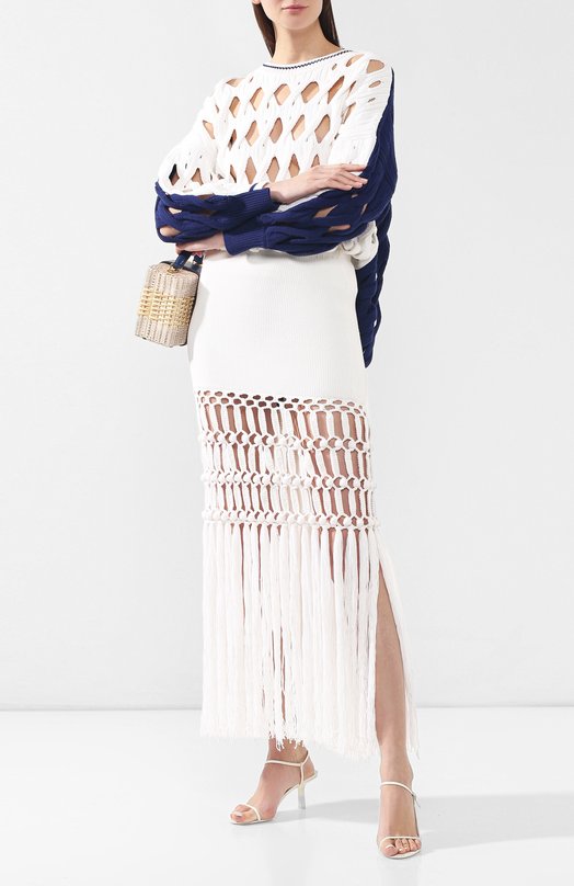 Хлопковая юбка Sonia Rykiel Кремовый, фото 2