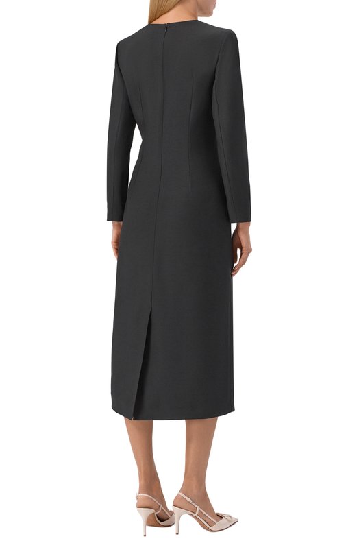 Платье из шерсти и шелка Valentino 8B3VAHZ5/1CF Чёрно-белый  8B3VAHZ5/1CF Фото 3