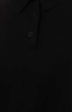 Женский пуловер-поло из шерсти и кашемира PERVERT черного цвета, арт. PE23/POL01/60-41-08 | Фото 5 (Материал внешний: Шерсть; Рукава: Длинные; Длина (для топов): Стандартные; Материал сплава: П�роставлено; Женское Кросс-КТ: Пуловер-одежда; Драгоценные камни: Проставлено; Стили: Кэжуэл)