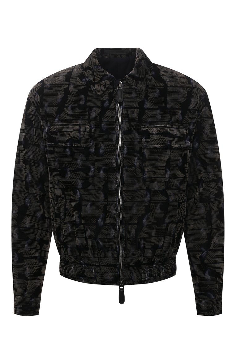 Мужской бомбер из вискозы и шелка GIORGIO ARMANI разноцветного цвета, арт. 1WG0B066/T02SM | Фото 1 (Длина (верхняя одежда): Короткие; Рукава: Длинные; Кросс-КТ: Куртка, бомбер, Утепленные; Материал утеплителя: Шерсть; Стили: Кэжуэл; Материал внешний: Вискоза, Синтетический материал; Принт: С принтом)