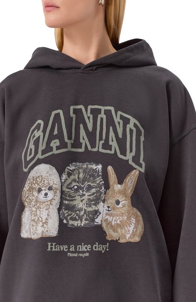 Хлопковое худи GANNI, арт. T4270, фото 5