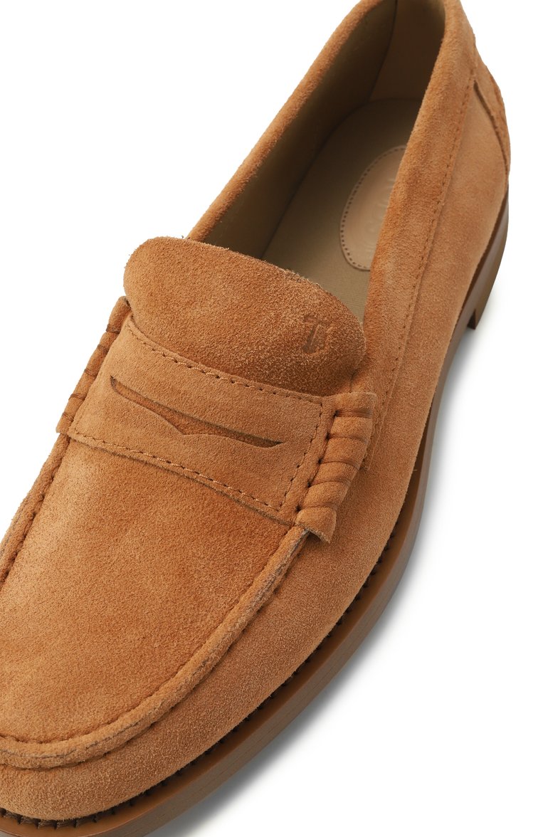 Женские замшевые пенни-лоферы TOD’S коричневого цвета, арт. XXW34L0I011RE0 | Фото 7 (Подошва: Плоская; Каблук высота: Низкий; Материал внутренний: Текстиль; Материал внешний: Натуральная кожа, Замша)