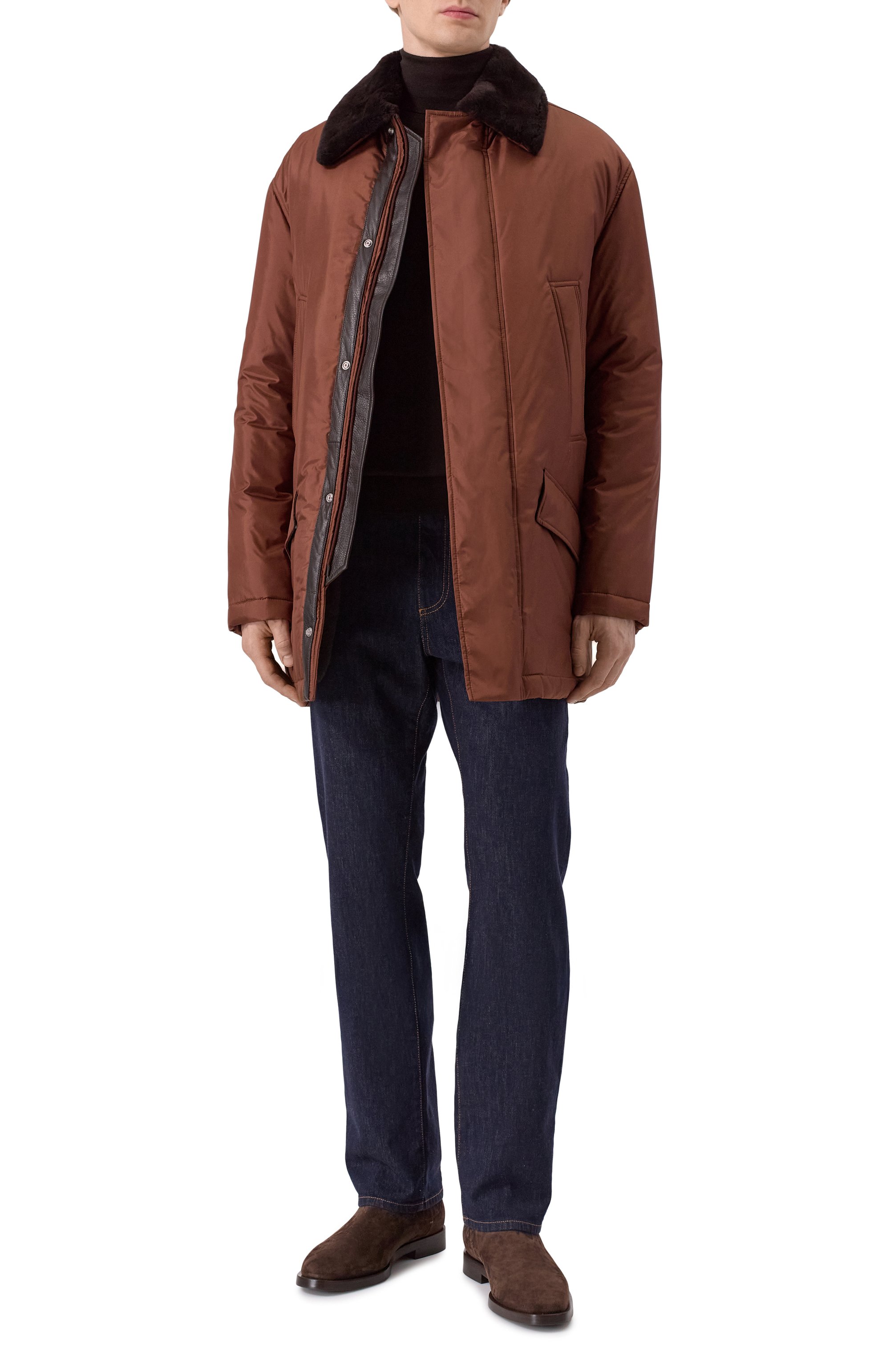 Шелковая куртка с отделкой из овчины ZILLI, арт. ASEN00M0629VTSU00_001, фото 2