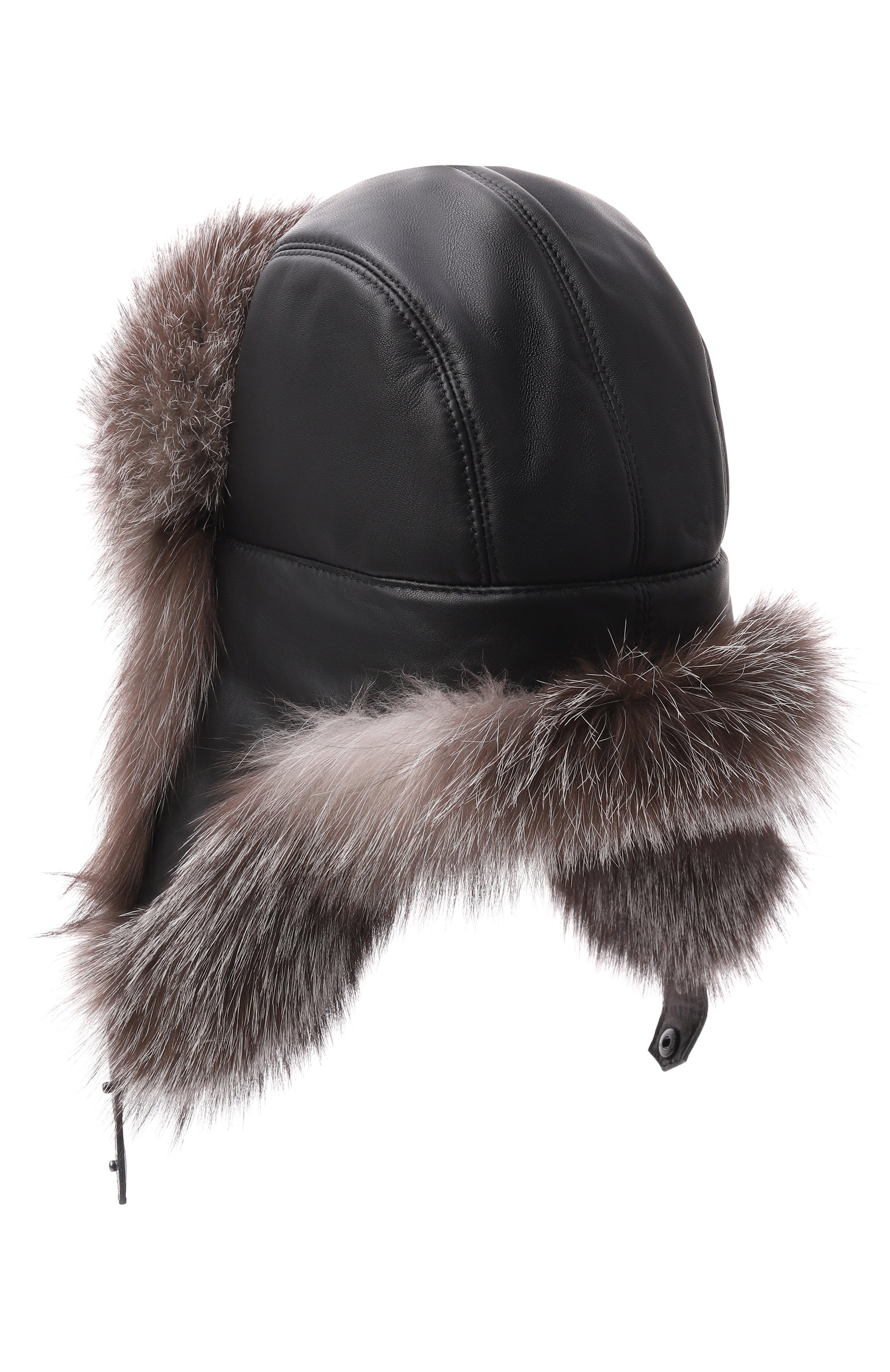 Кожаная шапка-ушанка майкл с мехом лисы FURLAND, арт. 0201402810124600000, фото 2