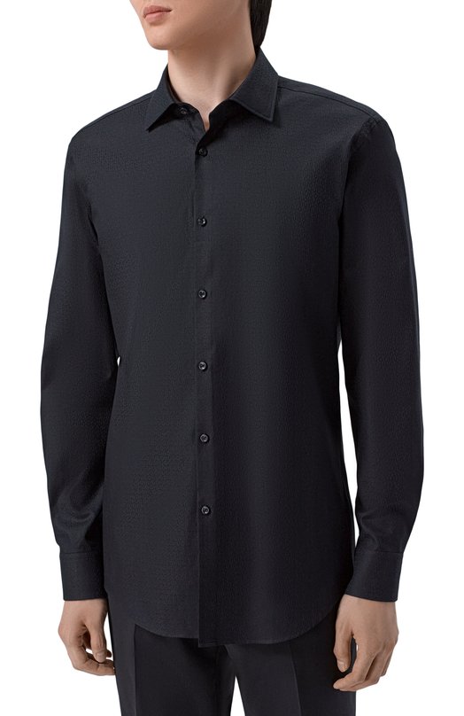 Хлопковая сорочка HUGO 50555295 Чёрный  50555295 Фото 3