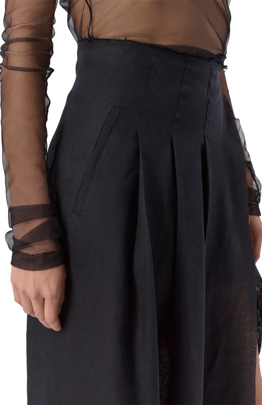 Льняная юбка Isabel Benenato DW24S26 Чёрный  DW24S26 Фото 5