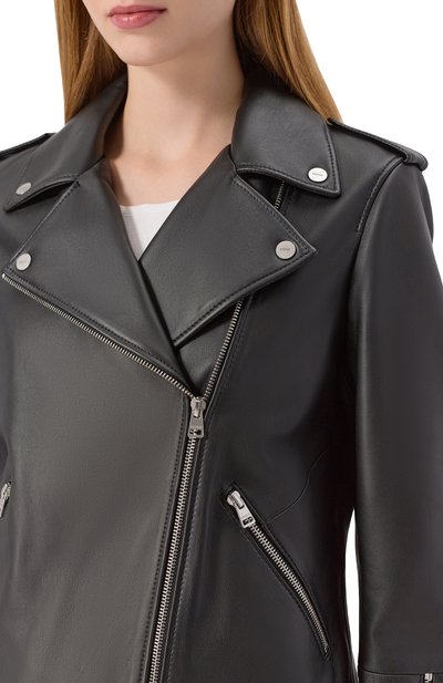 Кожаная куртка HUGO черного цвета по цене 54950 руб., арт. 50551255, фото 5 Кожаная куртка HUGO, арт. 50551255, фото 5