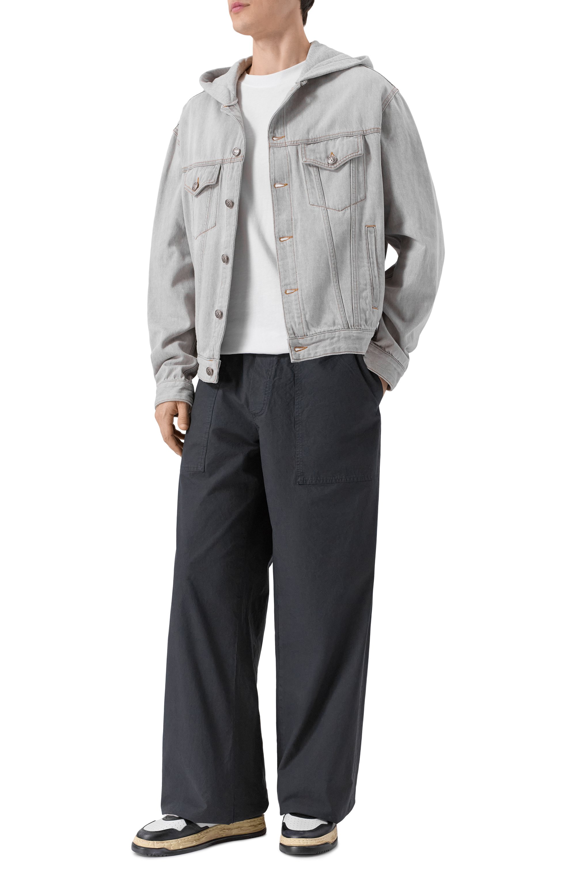 Джинсовая куртка PALM ANGELS светло-серого цвета по цене 99400 руб., арт. PMYE05CF25DEN001, фото 2 Джинсовая куртка PALM ANGELS, арт. PMYE05CF25DEN001, фото 2