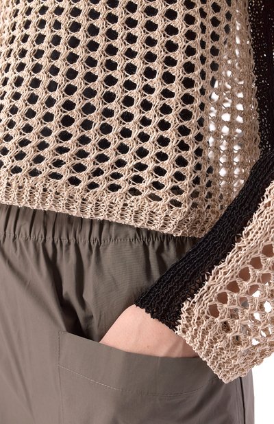 Свитер из вискозы ERIKA CAVALLINI бежевого цвета по цене 61550 руб., арт. P5SC02, фото 5 Свитер из вискозы ERIKA CAVALLINI, арт. P5SC02, фото 5