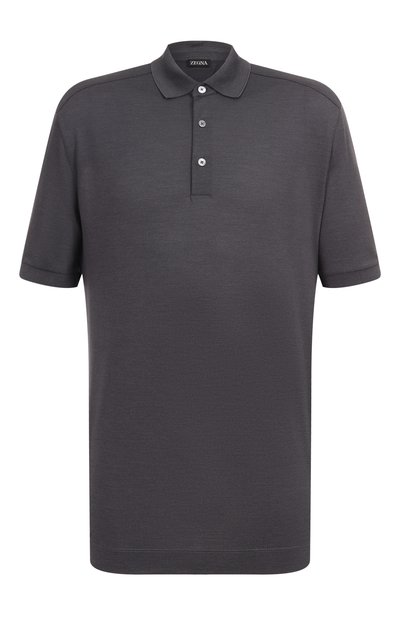 Мужское поло из хлопка и шелка ZEGNA, арт. F786/UF341A9