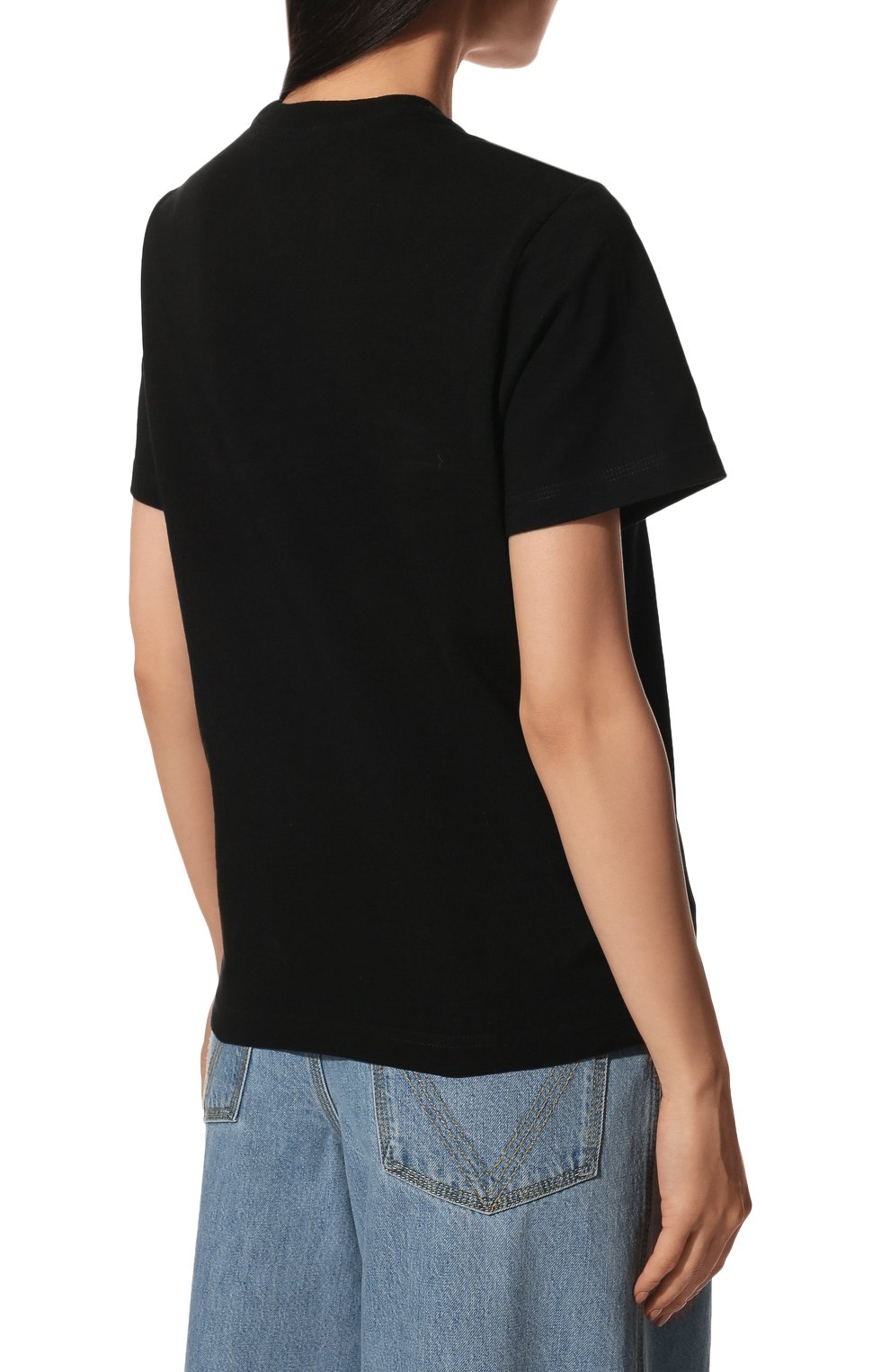 Хлопковая футболка BOTTEGA VENETA черного цвета по цене 39950 руб., арт. 649060/VF1U0, фото 4 Хлопковая футболка BOTTEGA VENETA, арт. 649060/VF1U0, фото 4