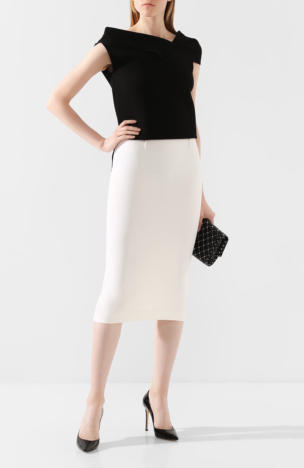 Шерстяной топ ROLAND MOURET черного цвета по цене 59500 руб., арт. PW19/S0223/F4044, фото 2 Шерстяной топ ROLAND MOURET, арт. PW19/S0223/F4044, фото 2