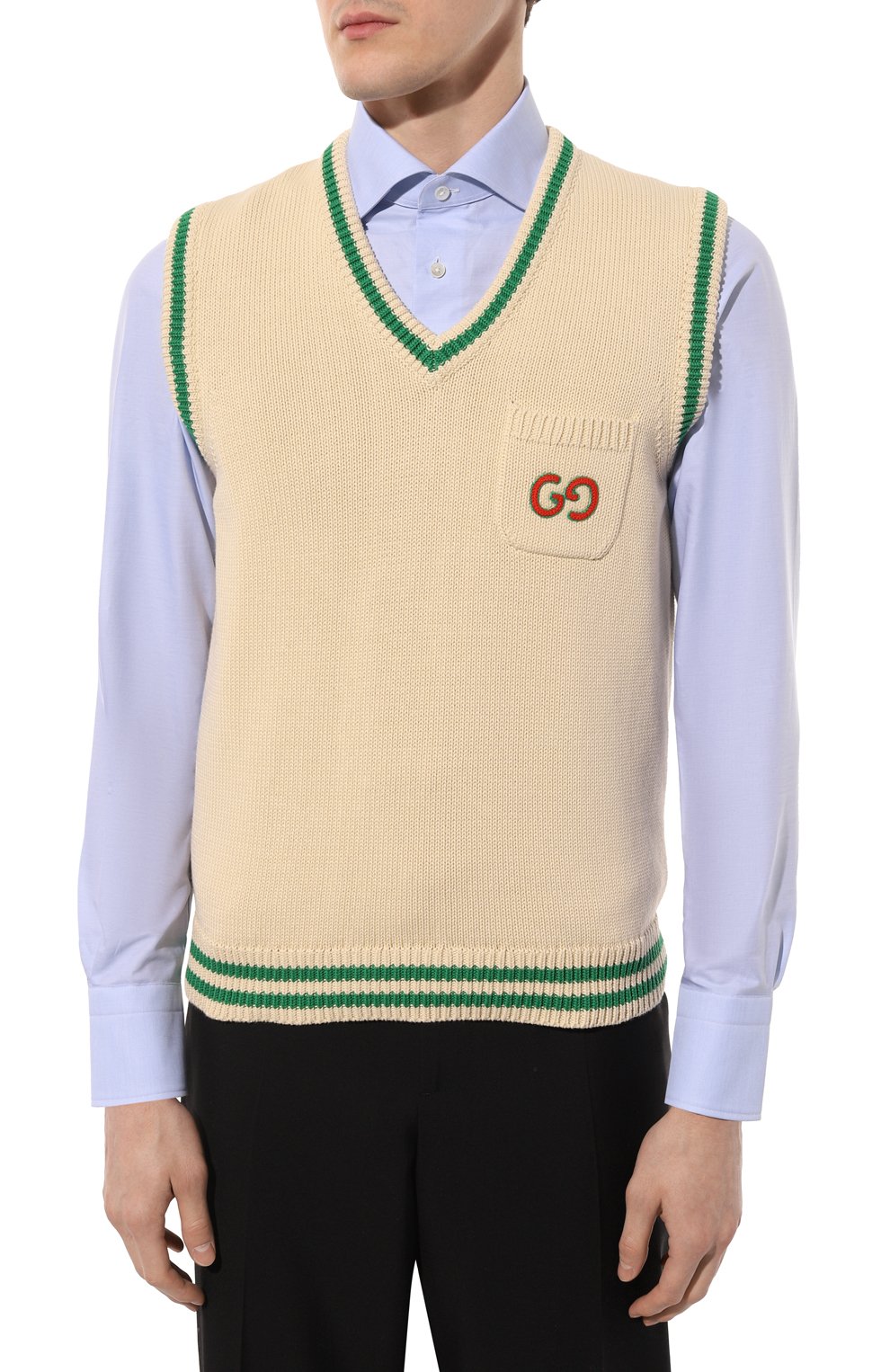 Хлопковый жилет GUCCI кремового цвета по цене 141120 руб., арт. 683099 XKB73, фото 3 Хлопковый жилет GUCCI, арт. 683099 XKB73, фото 3