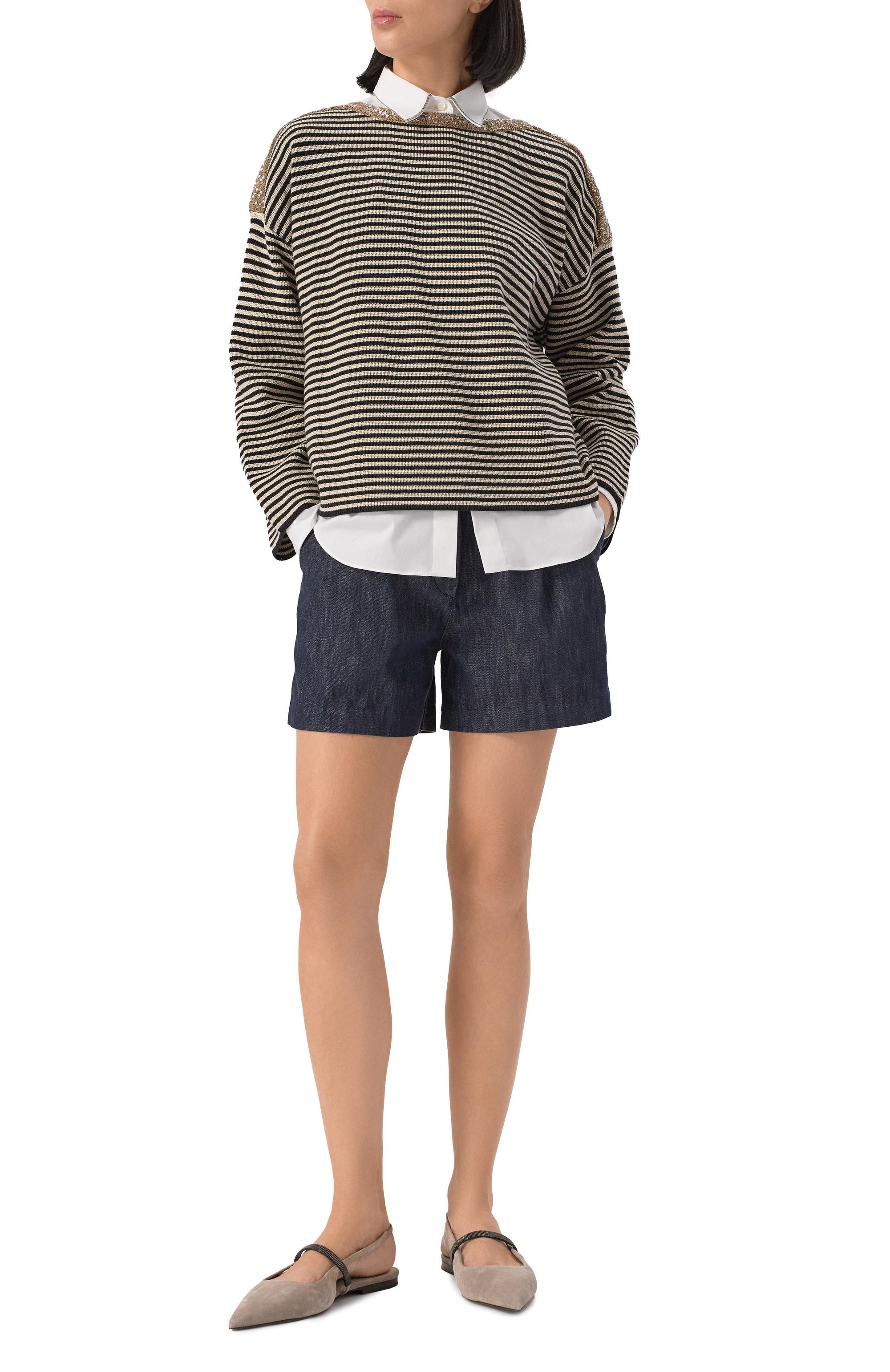 Хлопковый пуловер BRUNELLO CUCINELLI, арт. M19253608, фото 2