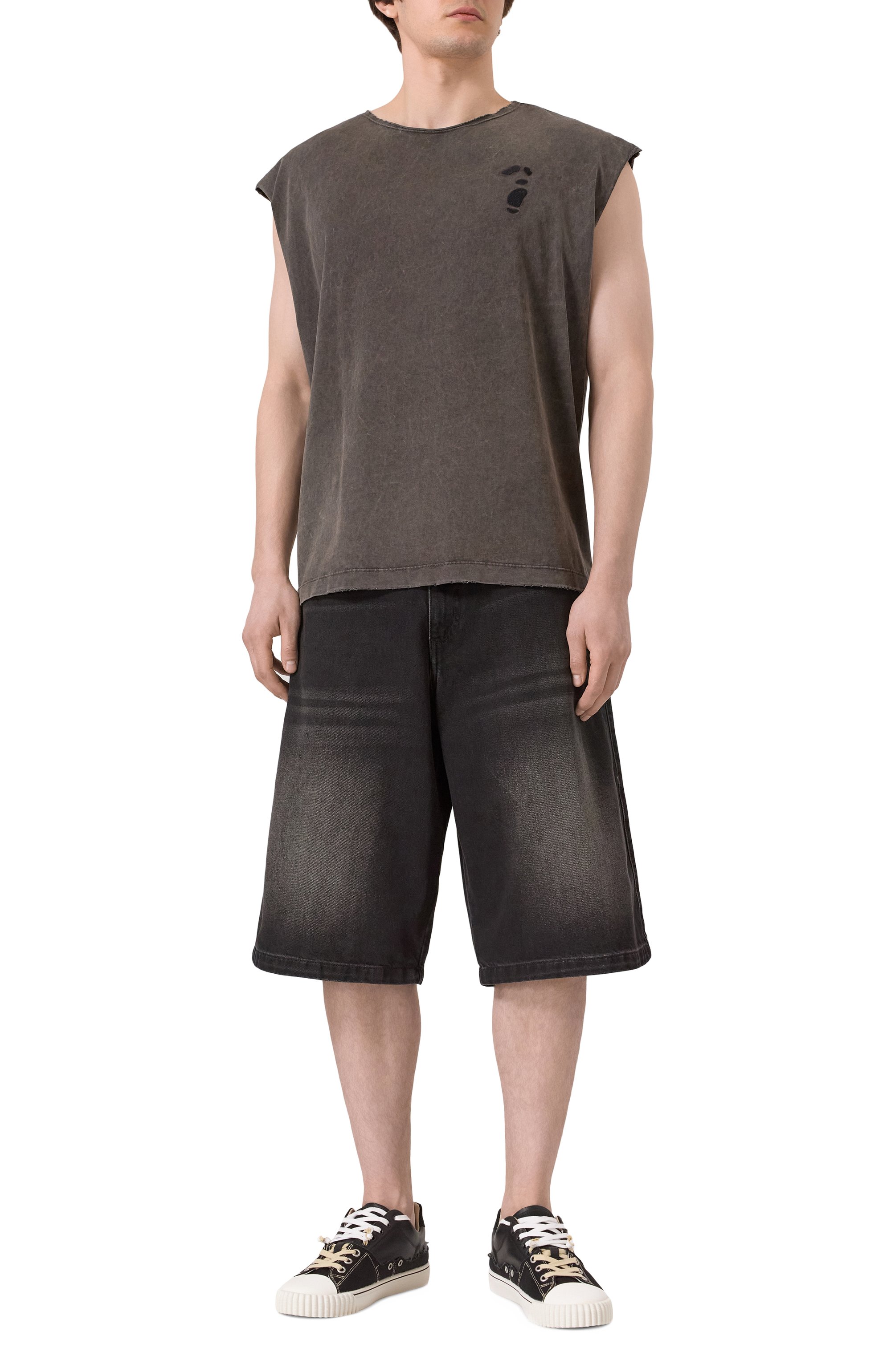 Хлопковая майка AN OTHER DATE темно-серого цвета по цене 17550 руб., арт. S25MA0DTA157, фото 2 Хлопковая майка AN OTHER DATE, арт. S25MA0DTA157, фото 2