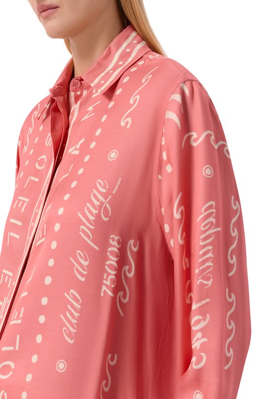 Рубашка из вискозы Balmain GF0HS435/VI92 Розовый  GF0HS435/VI92 Фото 5