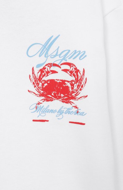 Хлопковый свитшот MSGM KIDS белого цвета по цене 13800 руб., арт. S6MSJBSW294, фото 3 Хлопковый свитшот MSGM KIDS, арт. S6MSJBSW294, фото 3