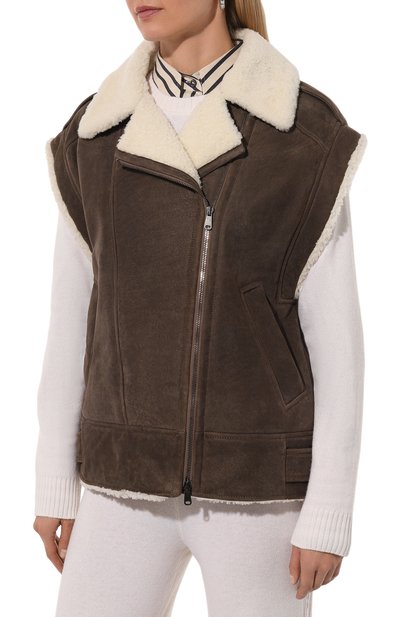 Жилет из овчины BRUNELLO CUCINELLI, арт. MPMGL7940P, фото 3