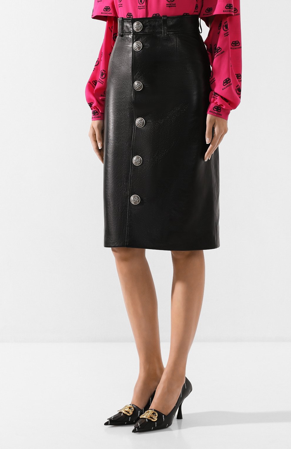 Кожаная юбка BALENCIAGA, арт. 606241/TFS03, фото 3