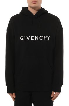 Мужской хлопковое худи GIVENCHY черного цвета, арт. BMJ0HC3YAC | Фото 3 (Рукава: Длинные; Длина (для топов): Стандартные; Принт: С принтом; Мужское Кросс-КТ: Худи-одежда; Материал сплава: Проставлено; Материал внешний: Хлопок; Драгоценные камни: Проставлено; Стили: Кэжуэл)